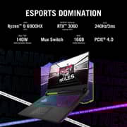 Asus Rog Strix G17 Gaming (2022) Laptop - AMD Ryzen 9-6900HX / 17.3inch WQHD / 1TB SSD / 16GB RAM / NVIDIA GeForce RTX 3060 / Windows 11 Home / English and Arabic Keyboard / Eclipse Gray / Middle East Version - [G713RM-LL075W]