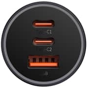 Baseus Triple Fast Car Charger Dark Grey