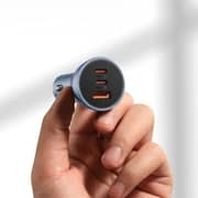 Baseus Triple Fast Car Charger Dark Grey