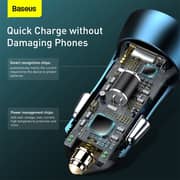 Baseus Dual Quick Car Charger Blue/Black