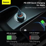 Baseus Dual Quick Car Charger Blue/Black