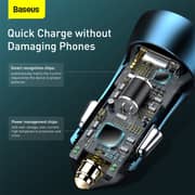Baseus Dual Quick Car Charger Blue/Black