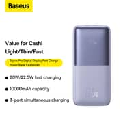 Baseus Bipow Pro Digital Display Fast Charge Power Bank 10000mAh 22.5W Purple
