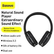 Baseus NGTD010301 Encok D02 Pro Over Ear Wireless Headphones Black