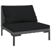 vidaXL 8 Piece Garden Lounge Set with Cushions Poly Rattan Dark Grey