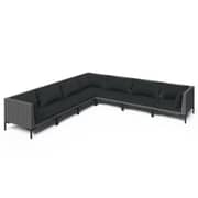 vidaXL 7 Piece Garden Lounge Set with Cushions Poly Rattan Dark Grey