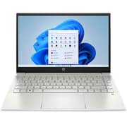 لابتوب إتش بي بافيليون بمعالج i7 1255U من الجيل الـ12 وشاشة FHD مقاس 14 ومساحة 512 جيجا وذاكرة 16 جيجا وبطاقة 2 جيجا نفيديا MX550  ونظام ويندوز 11 هوم ولوحة مفاتيح عربي وإنجليزي وبلون فضي- إصدار الشرق الأوسط - [14-DV2010NE]