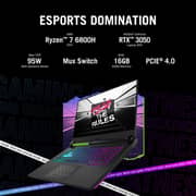 Asus ROG Strix G15 (G513) Gaming Laptop - Ryzen 7-6800H / 15.6inch FHD / 1TB SSD / 16GB RAM / 4GB NVIDIA GeForce RTX 3050 Graphics / Windows 11 Home / English & Arabic Keyboard / Grey / Middle East Version - [G513RC-HN013W]
