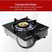 Nobel Single Stove Gas Burner Glass Top Heavy Cast Iron NGT1002G