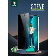 Green 9H Steve Privacy Full Glass Screen Protector iPhone 14 Pro Max Compatibility - Black