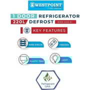 Westpoint Single Door Refrigerator 220 Litres - WRN-2222EI