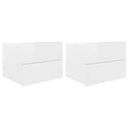 vidaXL Bedside Cabinets 2 pcs High Gloss White 40x30x30 cm Engineered Wood