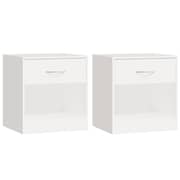 vidaXL Nightstand 2 pcs with Drawer White