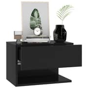 vidaXL Wall-mounted Bedside Cabinets 2 pcs Black
