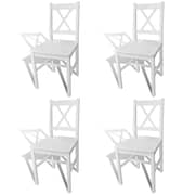 vidaXL Dining Chairs 4 pcs White Pinewood