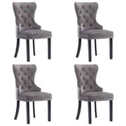 vidaXL Dining Chairs 4 pcs Grey Velvet