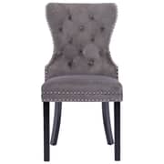 vidaXL Dining Chairs 4 pcs Grey Velvet