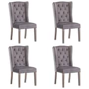 vidaXL Dining Chairs 4 pcs Grey Velvet