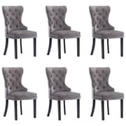vidaXL Dining Chairs 6 pcs Grey Velvet