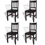 vidaXL Dining Chairs 4 pcs Dark Brown Pinewood