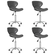 vidaXL Swivel Dining Chairs 4 pcs Grey Faux Leather