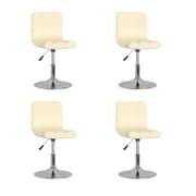 vidaXL Swivel Dining Chairs 4 pcs Cream Fabric