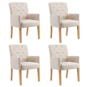 vidaXL Dining Chairs with Armrests 4 pcs Beige Fabric