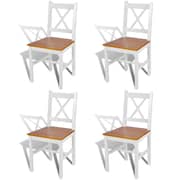vidaXL Dining Chairs 4 pcs White Pinewood