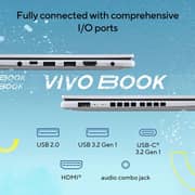 Asus Vivobook 15X OLED (X1503) X1503ZA-OLED005W Laptop - 12th Gen Core i5 3.3GHz 8GB 512GB Win11 15.6inch FHD Transparent Silver English/Arabic Keyboard Middle East Version