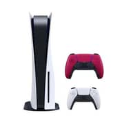 Sony PlayStation 5 Console (CD Version) White with Extra Red Controller - International Version