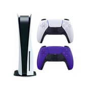 Sony PlayStation 5 Disc Console White with Extra Wireless Purple Controller - International Version