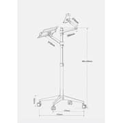 Upergo 3 In 1 Floor Laptop/Tablet Stand 17inch Black