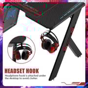 Gameon Hawksbill Series RGB Flowing Light Gaming Desk Black