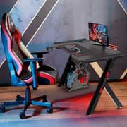 Gameon Hawksbill Series RGB Flowing Light Gaming Desk Black