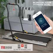 2-in-1 Foldable Treadmill | Ultra-Thin Walking Pad, 2.25HP Quiet Brushless Motor, LED Display & FS App | Under-Desk Treadmill for Home & Office, Compact Running Machine – EM-1263