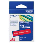 Brother TZe-435 12mm White on Red Laminated Tapes