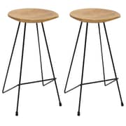 vidaXL Bar Stools 2 pcs Solid Teak Wood