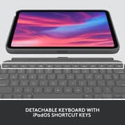 Logitech Combo Touch Detachable Keyboard Case for iPad (10th Gen) with Large Precision Trackpad Oxford Grey English/Arabic- 920-011433
