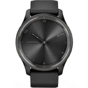 Garmin 010-02665-00 Vivomove Trend Hybrid Smart Watch 40mm Slate Stainless Steel Bezel With Black Case and Silicone Band
