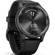 Garmin 010-02665-00 Vivomove Trend Hybrid Smart Watch 40mm Slate Stainless Steel Bezel With Black Case and Silicone Band