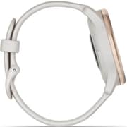 Garmin 010-02665-01 Vivomove Trend Hybrid Smart Watch 40mm Peach Gold Stainless Steel Bezel With Ivory Case and Silicone Band