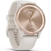 Garmin 010-02665-01 Vivomove Trend Hybrid Smart Watch 40mm Peach Gold Stainless Steel Bezel With Ivory Case and Silicone Band