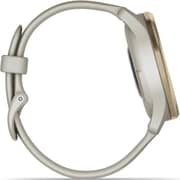 Garmin 010-02665-02 Vivomove Trend Hybrid Smart Watch 40mm Cream Gold Stainless Steel Bezel With French Grey Case and Silicone Band