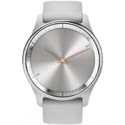 Garmin 010-02665-03 Vivomove Trend Hybrid Smart Watch 40mm Silver Stainless Steel Bezel With Mist Grey Case and Silicone Band