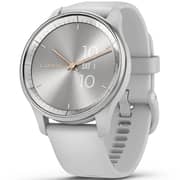 Garmin 010-02665-03 Vivomove Trend Hybrid Smart Watch 40mm Silver Stainless Steel Bezel With Mist Grey Case and Silicone Band