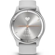 Garmin 010-02665-03 Vivomove Trend Hybrid Smart Watch 40mm Silver Stainless Steel Bezel With Mist Grey Case and Silicone Band