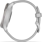 Garmin 010-02665-03 Vivomove Trend Hybrid Smart Watch 40mm Silver Stainless Steel Bezel With Mist Grey Case and Silicone Band