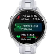 Garmin 010-02809-11 Forerunner 965 Smart Watch 47mm Titanium Bezel With Whitestone Case and Whitestone/Powder Grey Silicone Band