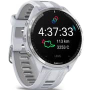 Garmin 010-02809-11 Forerunner 965 Smart Watch 47mm Titanium Bezel With Whitestone Case and Whitestone/Powder Grey Silicone Band