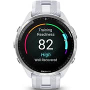 Garmin 010-02809-11 Forerunner 965 Smart Watch 47mm Titanium Bezel With Whitestone Case and Whitestone/Powder Grey Silicone Band